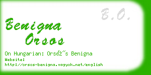 benigna orsos business card